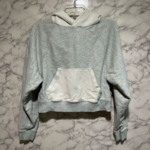 Aerie Heather Gray and Cream Pullover Hoodie